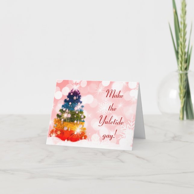 Tarjeta Festiva ¡Haga al gay de Yuletide! (Anverso)