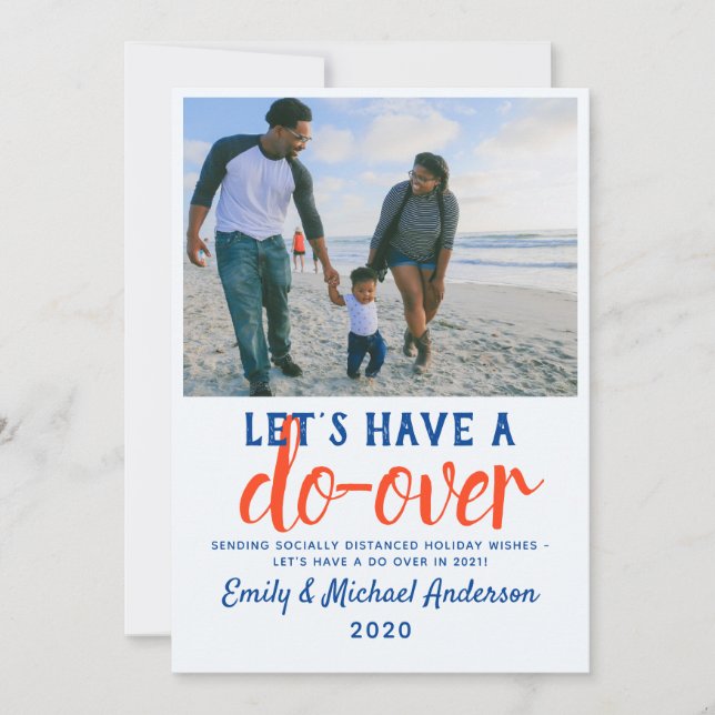 Tarjeta Festiva Hagamos algo por las vacaciones modernas FOTO 2020 (Anverso)