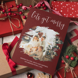 Tarjeta Festiva Hagamos merry | Navidades fotográficos con efecto