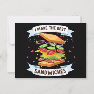 Tarjeta Festiva Hago los mejores sándwiches para los amantes de la