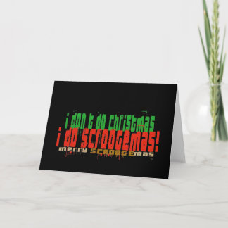 Tarjeta Festiva Hago Scroogemas, rojo y verde