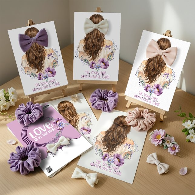 Tarjeta Festiva Hair Clip & Scrunchie Display Card  Floral Boutiqe (hair clip display cards )