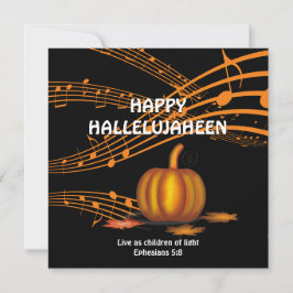 Tarjeta Festiva HALLELUJAHEEN | Calabaza | Halloween cristiano