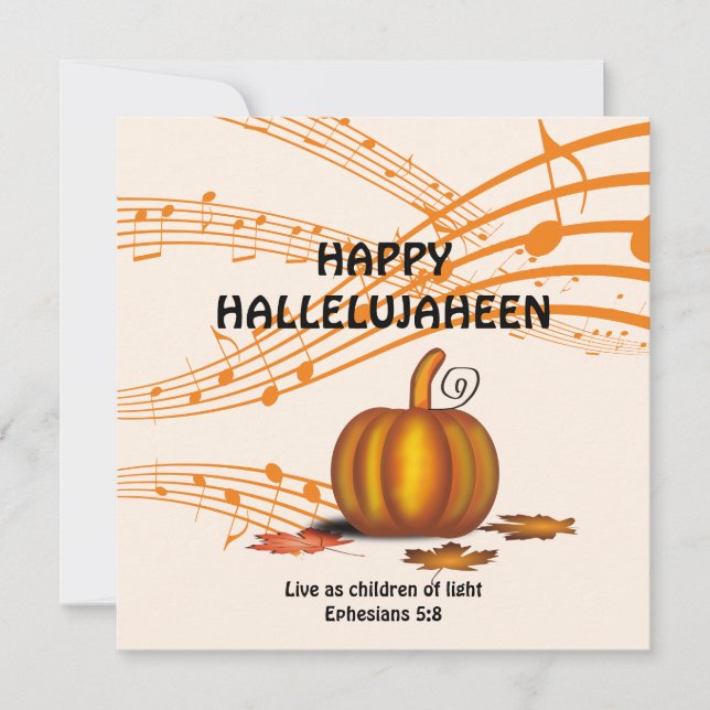 Tarjeta Festiva HALLELUJAHEEN | Cristiano | Halloween (Anverso)