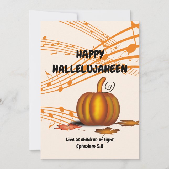 Tarjeta Festiva HALLELUJAHEEN | Cristiano | Halloween (Anverso)