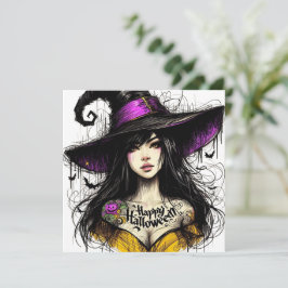 Tarjeta Festiva Halloween Acaba de Volverse Más Brujo con 'Feliz H