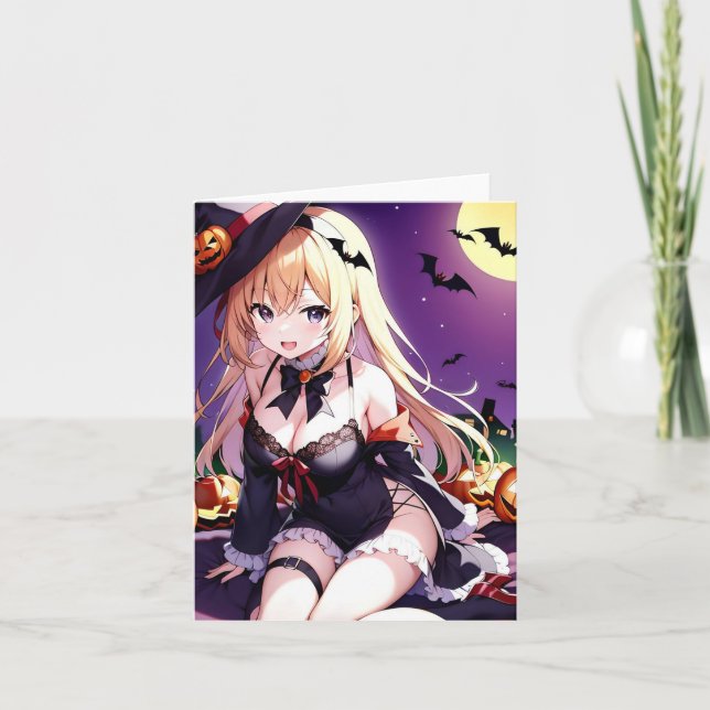 Tarjeta Festiva Halloween Anime AA (Anverso)