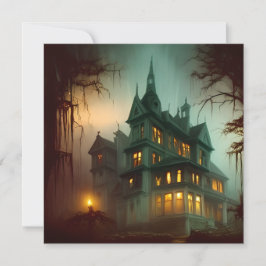 Tarjeta Festiva Halloween atormentó a la casa