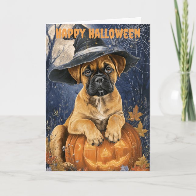 Tarjeta Festiva Halloween Bullmastiff Dog (Anverso)