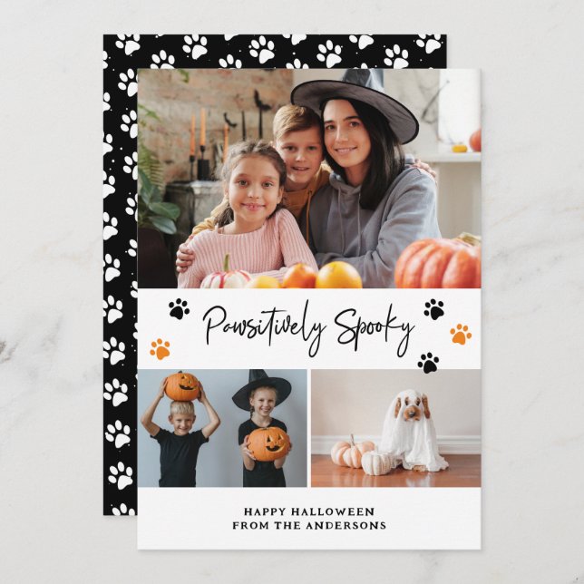 Tarjeta Festiva Halloween con foto de Mascota de Black Pawsitive S