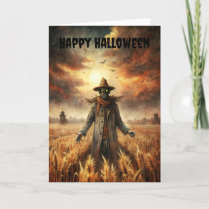 Tarjeta Festiva Halloween Creeprow Scarecrow