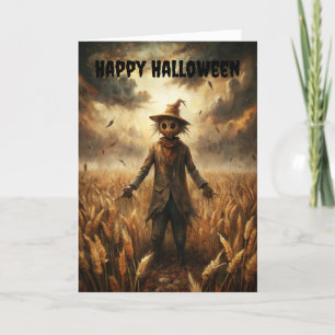 Tarjeta Festiva Halloween Creeprow Scarecrow