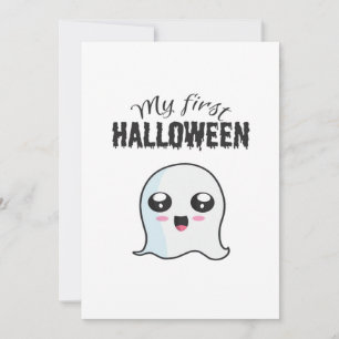 Tarjeta Festiva Halloween Cute Boo Recién Nacida Niña Primera Hall