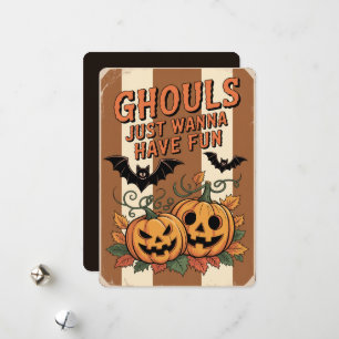 Tarjeta Festiva Halloween de Halloween "Ghouls Just Want Have Dive