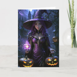 Tarjeta Festiva Halloween de la bruja de los Sultry