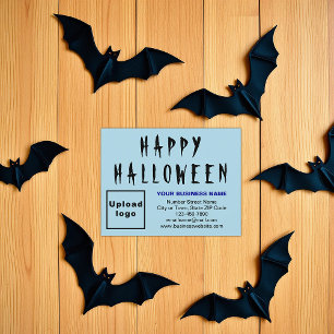 Tarjeta Festiva Halloween de negocios pequeña Llanura azul ligera