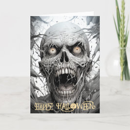 Tarjeta Festiva Halloween de Zombie Espantoso
