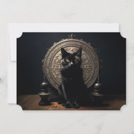Tarjeta Festiva Halloween del gato negro