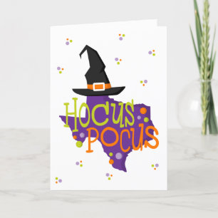 Tarjeta Festiva Halloween en Texas Hocus Pocus
