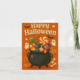 Tarjeta Festiva Halloween espeluznante lindo