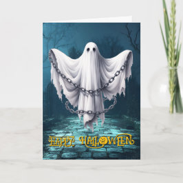 Tarjeta Festiva Halloween Fantasma Embrujado Espeluznante