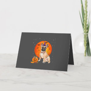 Tarjeta Festiva Halloween French Bulldog Truco o Trato Calabaza