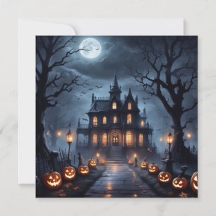 Tarjeta Festiva Halloween Haunted House