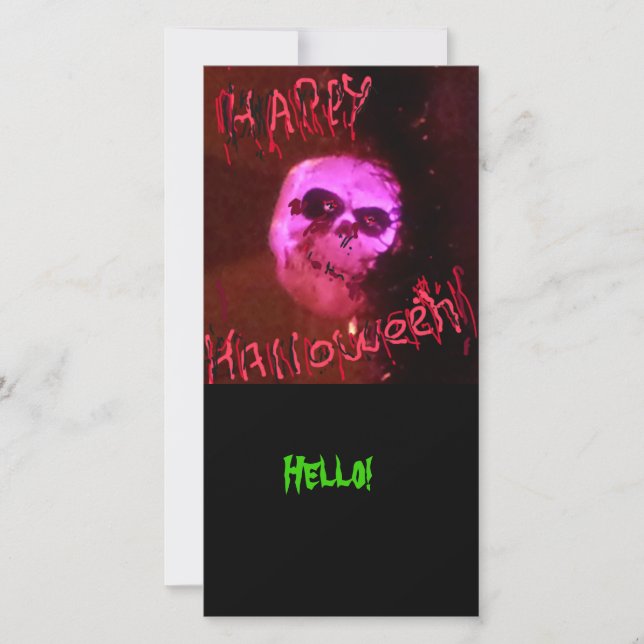 Tarjeta Festiva Halloween hola (Anverso)