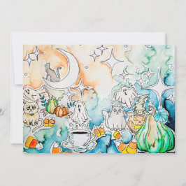 Tarjeta Festiva Halloween Kitty Art