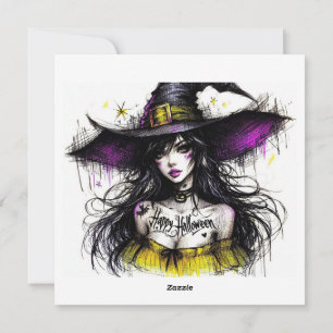 Tarjeta Festiva Halloween más encantador con 'Feliz Halloween'