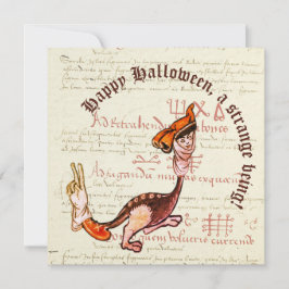 Tarjeta Festiva Halloween Medieval Surrealista