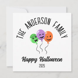 Tarjeta Festiva Halloween Triste Calabaza Globos Nombre personaliz