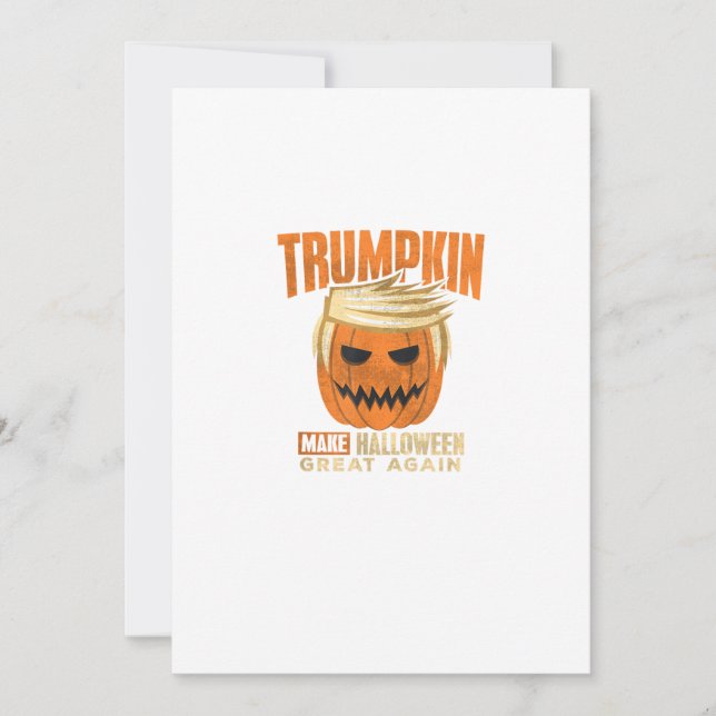 Tarjeta Festiva Halloween Trumpkin Funny hace grande a Estados Uni (Anverso)