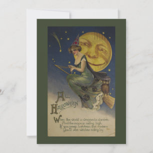 Tarjeta Festiva Halloween Vintage Divertido Editable