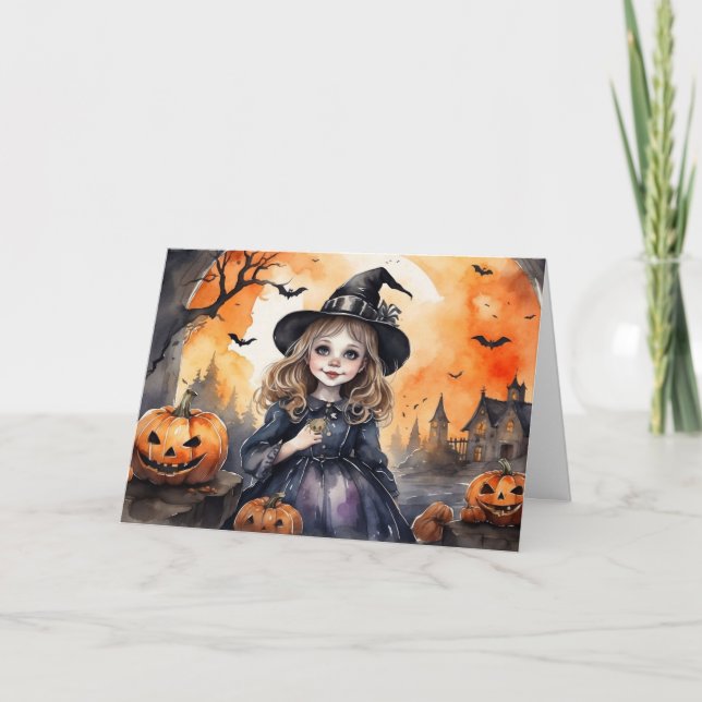 Tarjeta Festiva Halloween Witch (Anverso)