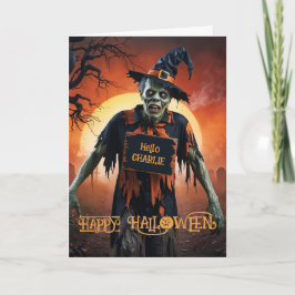 Tarjeta Festiva Halloween zombie