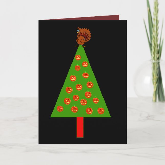 TARJETA FESTIVA HALLOWGIVEMAS FELIZ (Anverso)