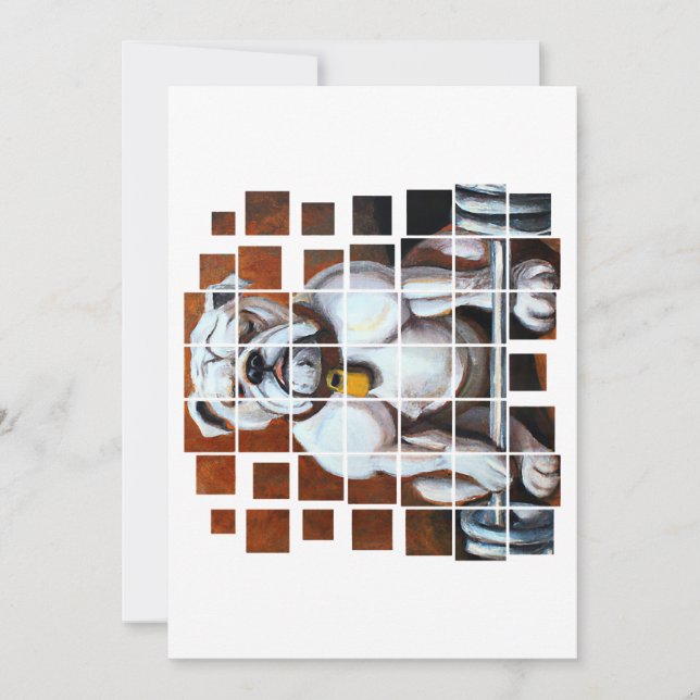 Tarjeta Festiva Halterofilia por barbería de entrenamiento del Bul (Anverso)