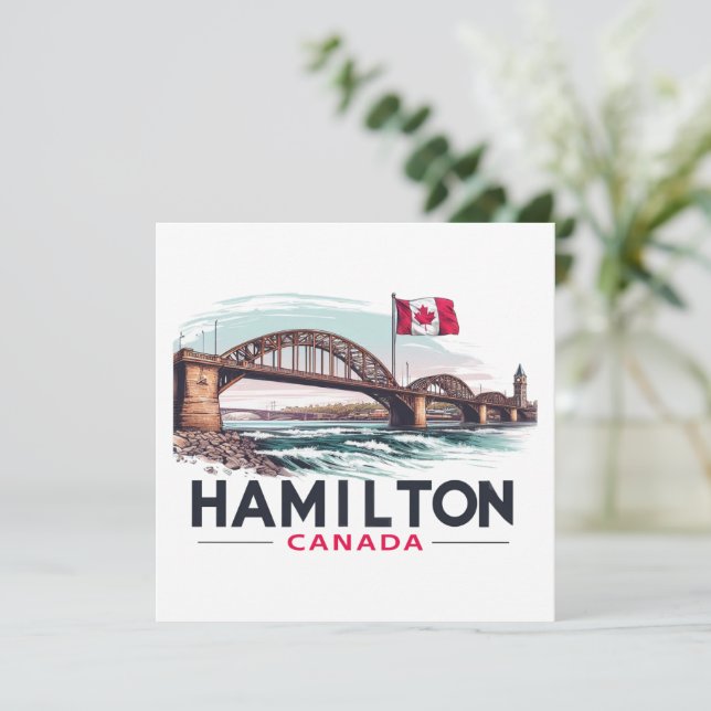 Tarjeta Festiva Hamilton Ontario Canadá (Anverso de pie)