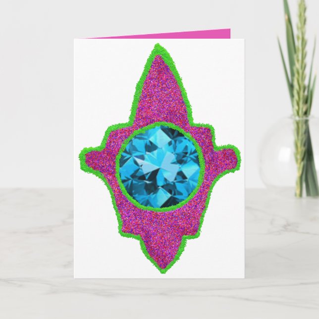 Tarjeta Festiva Hamsa brillante de Eid (Anverso)