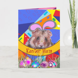 Tarjeta Festiva Hámster de Pascua