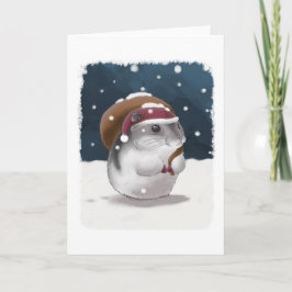 Tarjeta Festiva Hámster Santa