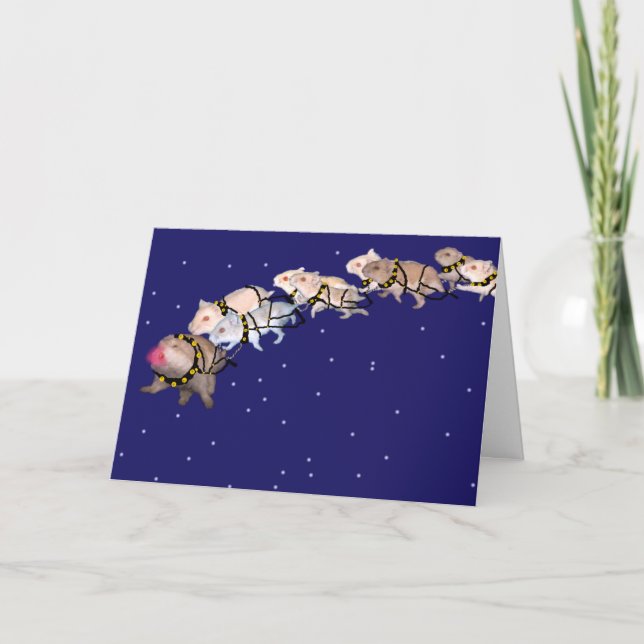 Tarjeta Festiva Hamsters de vacaciones (Anverso)