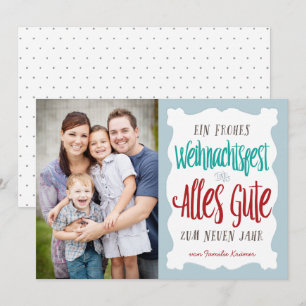 Tarjeta Festiva Hand beschriftete Weihnachtsfeiertags-Gruß