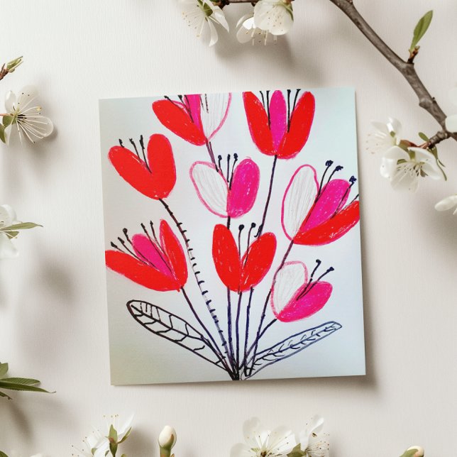 Tarjeta Festiva hand drawing Tulips Mother’s Day Card  (Subido por el creador)