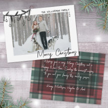 Hand Drawn Tartan Whimsical Merry Christmas