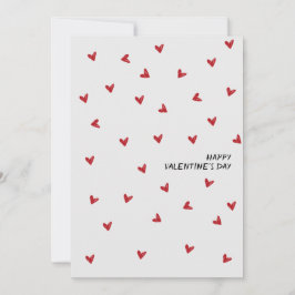 Tarjeta Festiva Hand Drawn Tiny Hearts Happy Valentine's Day 