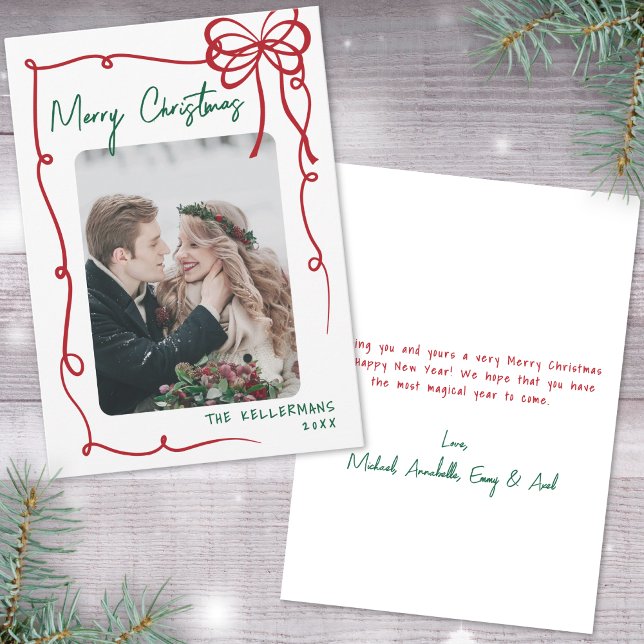 Tarjeta Festiva Hand Drawn Whimsical Christmas (Hand Drawn Whimsical Christmas Holiday Card)