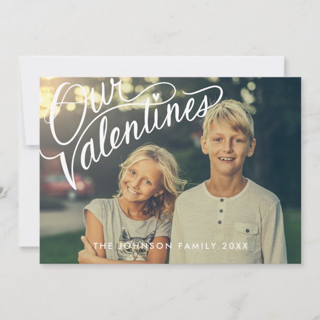 Tarjeta Festiva Hand Lettered Happy ValentDay Holiday Photo (Anverso)