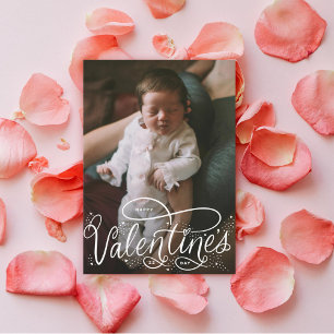 Tarjeta Festiva Hand Lettered Happy Valentine Day Photo Holiday
